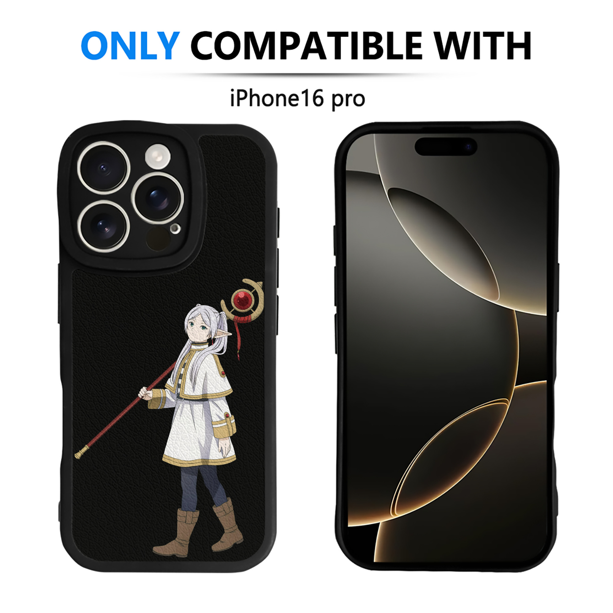 （画像用） 葬送のフリーレン Frieren 【iPhone 16シリーズ対応】シリコンスマホケース（レザー調） 材質：シリコン